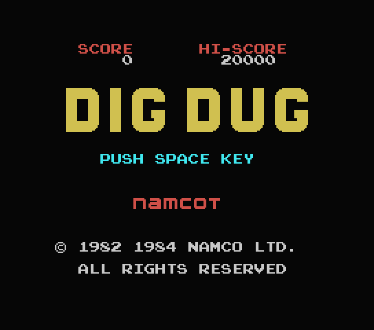 Dig Dug title screen for MSX